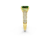 Yellow gold Emerald Cut Cut Pave Diamond Engagement Ring with Channel Set Band and Four-Prong Setting_2