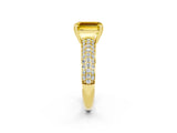 Yellow gold Emerald Cut Cut Pave Diamond Engagement Ring with Channel Set Band and Four-Prong Setting_2