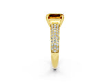 Yellow gold Emerald Cut Cut Pave Diamond Engagement Ring with Channel Set Band and Four-Prong Setting_2