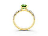 Yellow gold Emerald Cut Cut Pave Diamond Engagement Ring with Channel Set Band and Four-Prong Setting_3