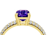 Yellow gold Emerald Cut Cut Pave Diamond Engagement Ring with Channel Set Band and Four-Prong Setting_4