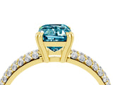 Yellow gold Emerald Cut Cut Pave Diamond Engagement Ring with Channel Set Band and Four-Prong Setting_4