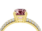 Yellow gold Emerald Cut Cut Pave Diamond Engagement Ring with Channel Set Band and Four-Prong Setting_4