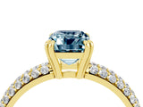Yellow gold Emerald Cut Cut Pave Diamond Engagement Ring with Channel Set Band and Four-Prong Setting_4