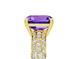 Yellow gold Emerald Cut Cut Pave Diamond Engagement Ring with Channel Set Band and Four-Prong Setting_5
