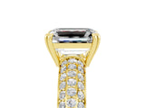 Yellow gold Emerald Cut Cut Pave Diamond Engagement Ring with Channel Set Band and Four-Prong Setting_5