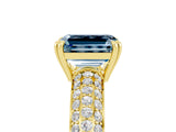 Yellow gold Emerald Cut Cut Pave Diamond Engagement Ring with Channel Set Band and Four-Prong Setting_5