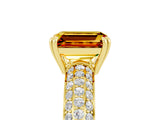 Yellow gold Emerald Cut Cut Pave Diamond Engagement Ring with Channel Set Band and Four-Prong Setting_5