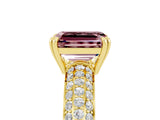 Yellow gold Emerald Cut Cut Pave Diamond Engagement Ring with Channel Set Band and Four-Prong Setting_5