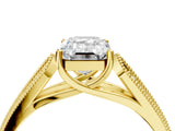 Yellow gold Emerald Cut Cut Pave Split Shank Engagement Ring with Four-Prong Setting_19