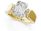 Yellow gold Emerald Cut Diamond Channel Set Solitaire Ring with Four-Prong Setting_13
