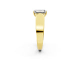 Yellow gold Emerald Cut Diamond Channel Set Solitaire Ring with Four-Prong Setting_14