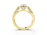 Yellow gold Emerald Cut Diamond Channel Set Solitaire Ring with Four-Prong Setting_15