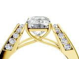 Yellow gold Emerald Cut Diamond Channel Set Solitaire Ring with Four-Prong Setting_16
