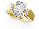 Yellow gold Emerald Cut Diamond Channel Set Solitaire Ring with Four-Prong Setting_25