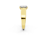 Yellow gold Emerald Cut Diamond Channel Set Solitaire Ring with Four-Prong Setting_26