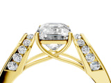 Yellow gold Emerald Cut Diamond Channel Set Solitaire Ring with Four-Prong Setting_28