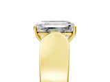 Yellow gold Emerald Cut Diamond Channel Set Solitaire Ring with Four-Prong Setting_29