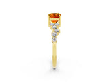 Yellow gold Emerald Cut Diamond Cluster Pavé Band with Four-Prong Setting_2