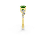 Yellow gold Emerald Cut Diamond Cluster Pavé Band with Four-Prong Setting_2