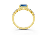 Yellow gold Emerald Cut Diamond Cluster Pavé Band with Four-Prong Setting_3