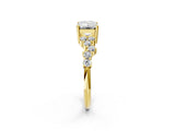 Yellow gold Emerald Cut Diamond Cluster Pavé Band with Four-Prong Setting_5