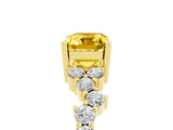 Yellow gold Emerald Cut Diamond Cluster Pavé Band with Four-Prong Setting_5