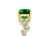 Yellow gold Emerald Cut Diamond Cluster Pavé Band with Four-Prong Setting_5