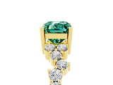 Yellow gold Emerald Cut Diamond Cluster Pavé Band with Four-Prong Setting_5
