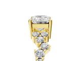 Yellow gold Emerald Cut Diamond Cluster Pavé Band with Four-Prong Setting_8