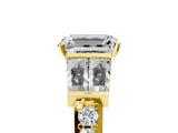 Yellow gold Emerald Cut Diamond Engagement Ring with Baguette Side Stones and Channel Set Band_50