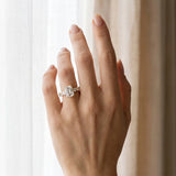 Yellow gold Emerald Cut Diamond Engagement Ring with Pavé Band and Four-Prong Setting_12