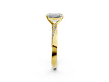 Yellow gold Emerald Cut Diamond Engagement Ring with Side Stone Accents and Four-Prong Setting_75