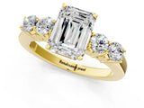 Yellow gold Emerald Cut Diamond Five-Stone Prong Set White Gold Ring_49
