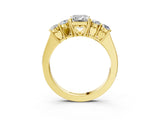 Yellow gold Emerald Cut Diamond Five-Stone Prong Set White Gold Ring_51