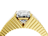 Yellow gold Emerald Cut Diamond Fluted Mens Ring_16
