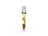 Yellow gold Emerald Cut Diamond Half Eternity Band with Prong Setting_42