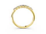 Yellow gold Emerald Cut Diamond Half Eternity Band with Prong Setting_43