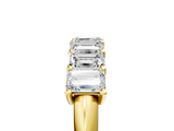 Yellow gold Emerald Cut Diamond Half Eternity Band with Prong Setting_45