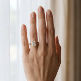 Yellow gold Emerald Cut Diamond Halo Split Shank Engagement Ring_73