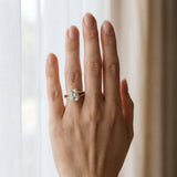 10K Yellow Gold 2.23 Carat E VS1 Emerald Diamond Halo Split Shank Engagement Ring