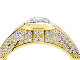Yellow gold Emerald Cut Diamond Mens Ring with Side Stones_40