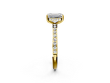 Yellow gold Emerald Cut Diamond Pavé Band Ring with Four-Prong Setting_38