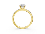 Yellow gold Emerald Cut Diamond Pavé Band Ring with Four-Prong Setting_39