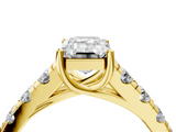 Yellow gold Emerald Cut Diamond Pavé Band Solitaire with Four-Prong Setting_29