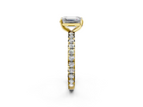 Yellow gold Emerald Cut Diamond Pavé Band with Four-Prong Setting_36