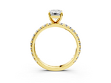 Yellow gold Emerald Cut Diamond Pavé Band with Four-Prong Setting_37