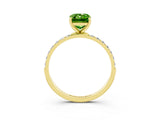 Yellow gold Emerald Cut Diamond Pavé Band with Six-Prong Setting_3