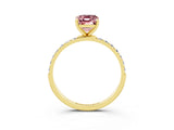 Yellow gold Emerald Cut Diamond Pavé Band with Six-Prong Setting_3