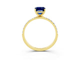 Yellow gold Emerald Cut Diamond Pavé Band with Six-Prong Setting_3